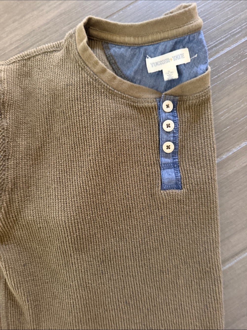 Tucker + Tate Olive Long-Sleeve Henley with Button Placket - Picture 4 of 5